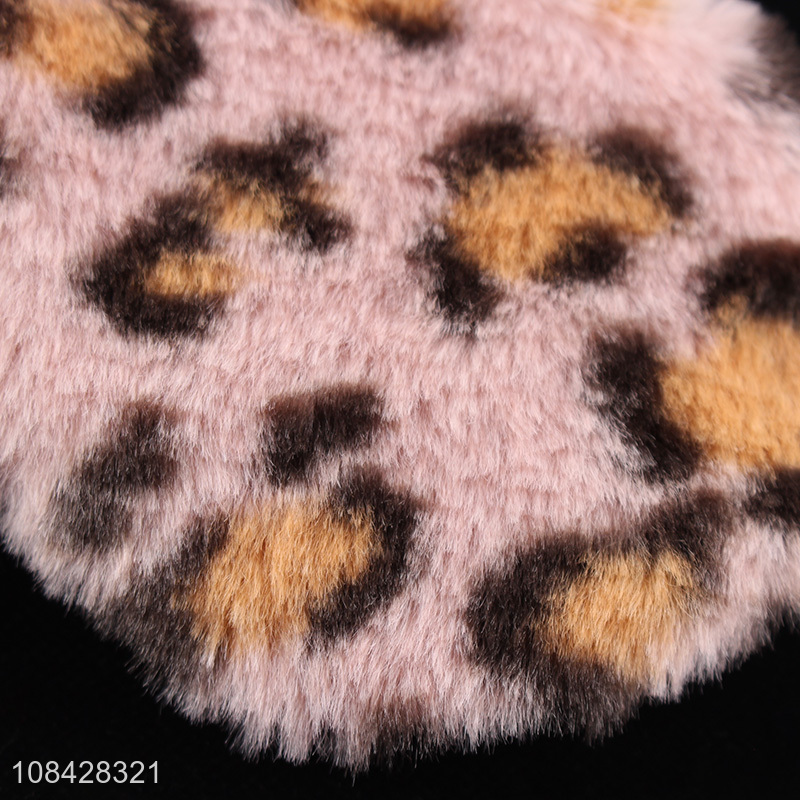 Factory price fashion leopard print plush eye mask