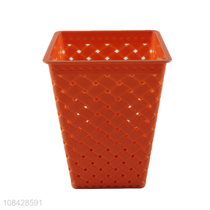 Wholesale hollowed-out plastic waste bin plastic trash bin