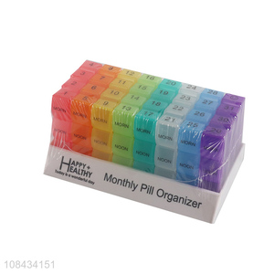 Yiwu wholesale monthly <em>pill</em> organizer medicine <em>box</em>