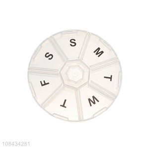 Factory wholesale 7 days round <em>pill</em> <em>box</em> drug sorting <em>box</em>