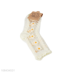 Popular products flower pattern girls tube socks for sale