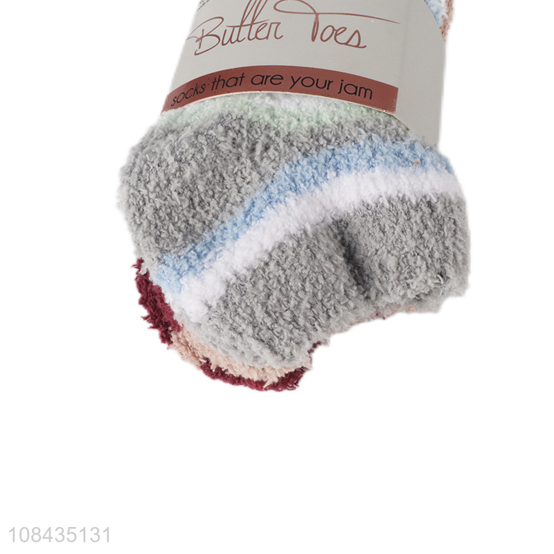 Good quality 3pcs ladies warm socks fashion fleece socks