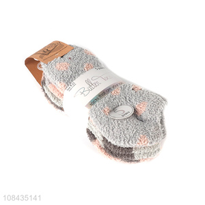 Low price wholesale ladies fleece socks 5pcs socks set