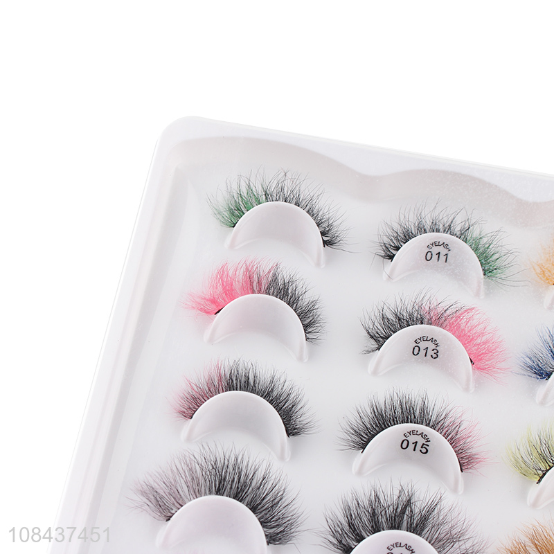 China supplier color chemical fiber false eyelashes for sale