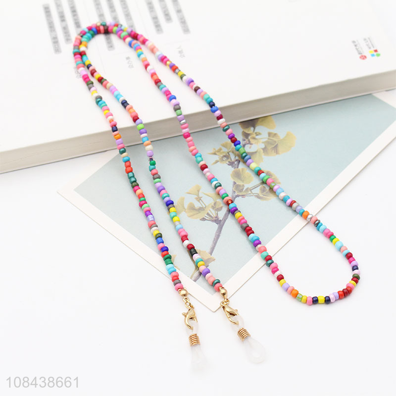 High quality color bead chain fashion lanyard for glasses