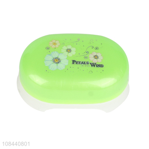 Factory price plastic flower pattern soap box for household