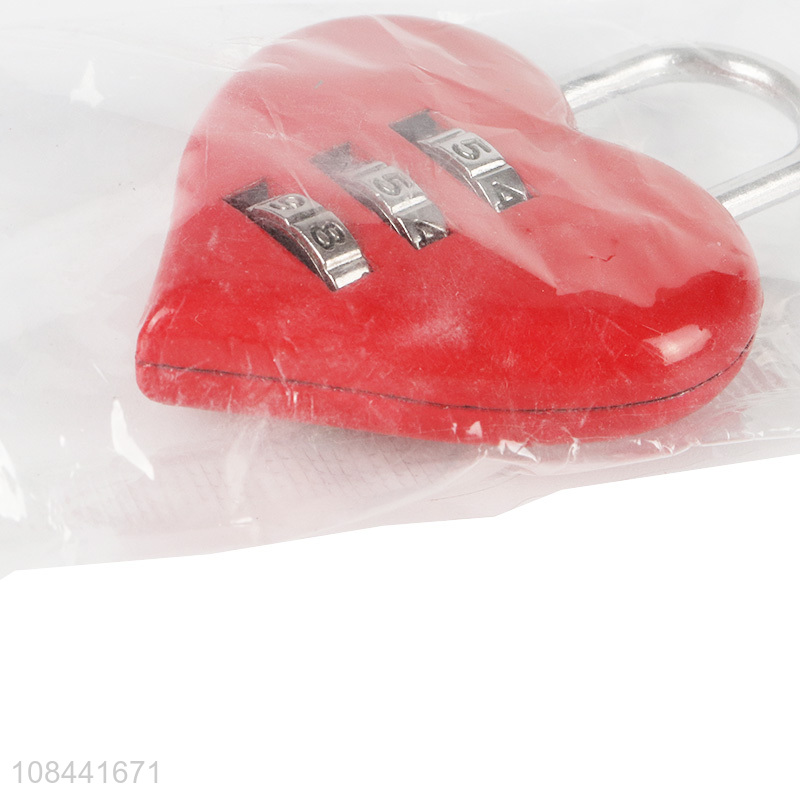 Good quality heart shape red password lock for travel luggage