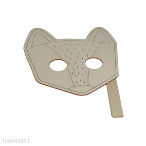 Yiwu wholesale wooden fox mask festival party mask