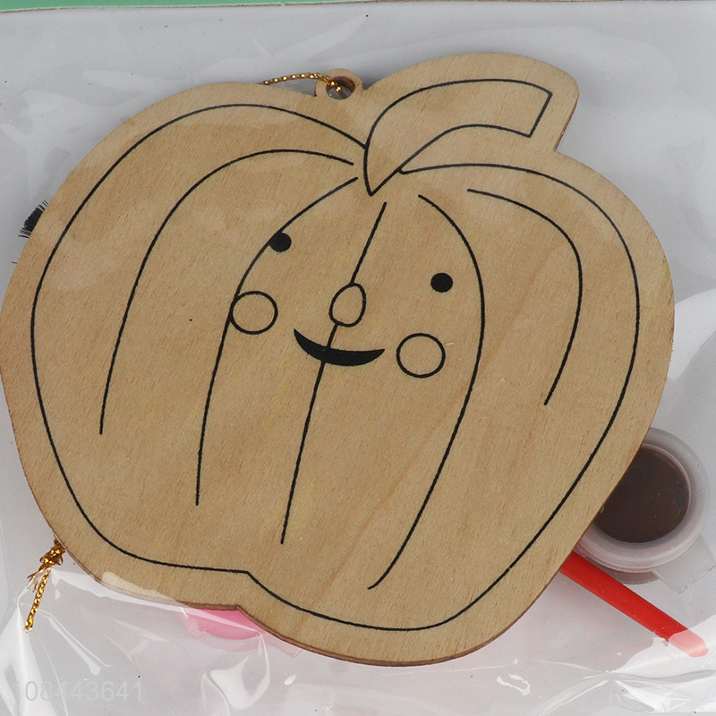 Yiwu direct sale cartoon pumpkin wooden sign party hangings