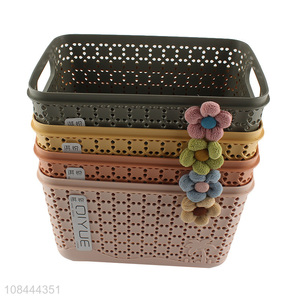 Wholesale stylish household <em>organizers</em> plastic storage basket with handles