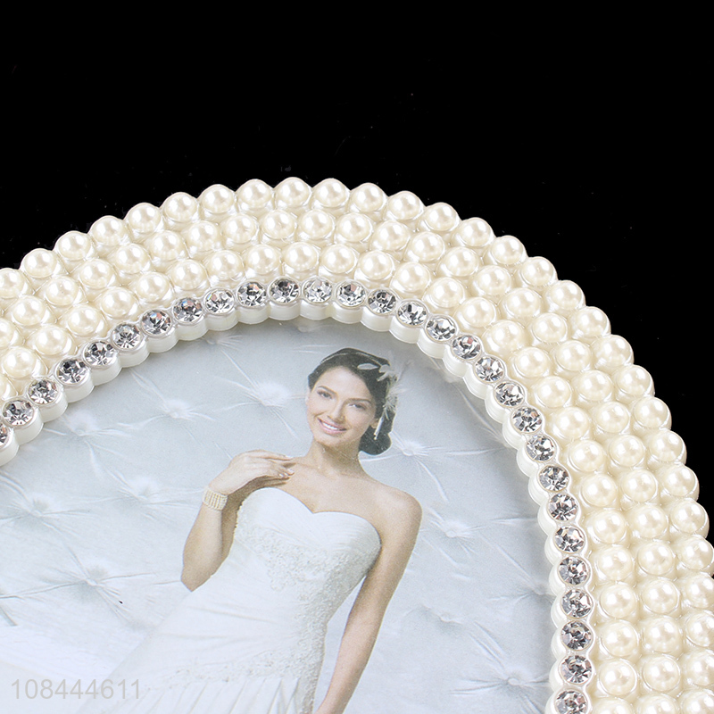 China products round pearl decoration plating photo frame
