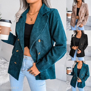 Hot sale women blazers casual corduroy suit jacket plus size woman jacket