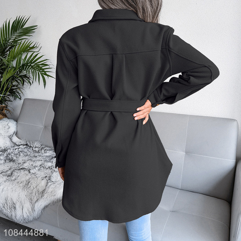 Hot selling women single-breasted imitated woolen coat women's clothing