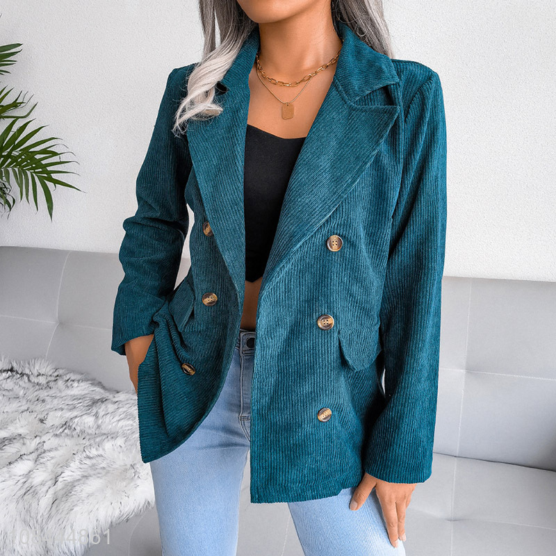 Hot sale women blazers casual corduroy suit jacket plus size woman jacket