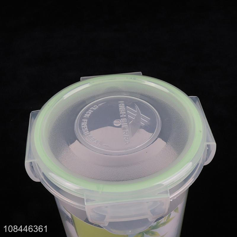 Wholesale round food grade plastic refrigerator food container airtight food crisper