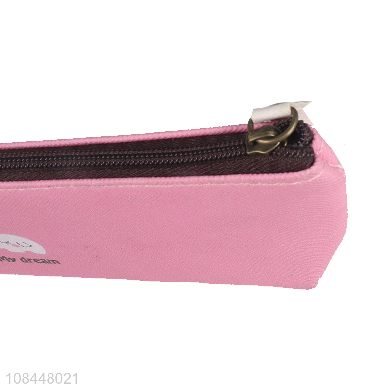 China wholesale pink zipper stationary pencil bags
