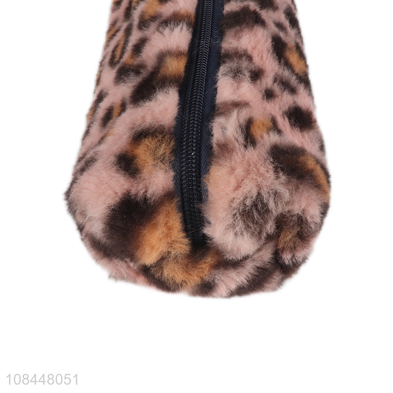 Hot selling fashion leopard print plush stationary bags