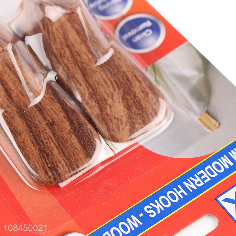 Factory direct sale 2pcs wood grain hanging hooks