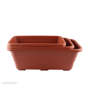 Wholesale rectangular plastic flower pot seedling pot with drainage holes