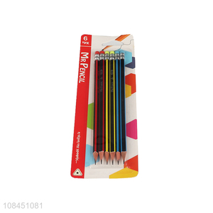 Good quality 6pcs pre-sharpened HB pencils for drawing and sketching