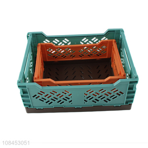 Factory supply hollow out folding storage basket for home