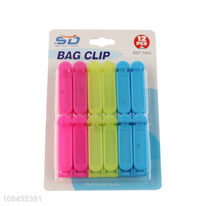 Online wholesale 12pieces multicolor food bag clips for household