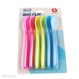 China wholesale multicolor food snack bag clips with spoon