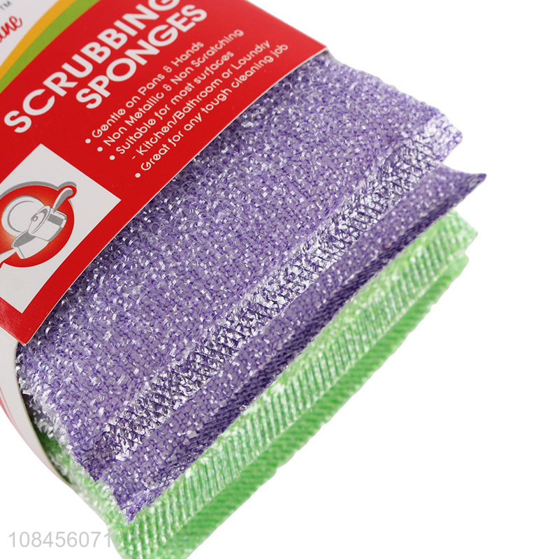 Good quality 4pieces household scrubbing sponge for cleaning