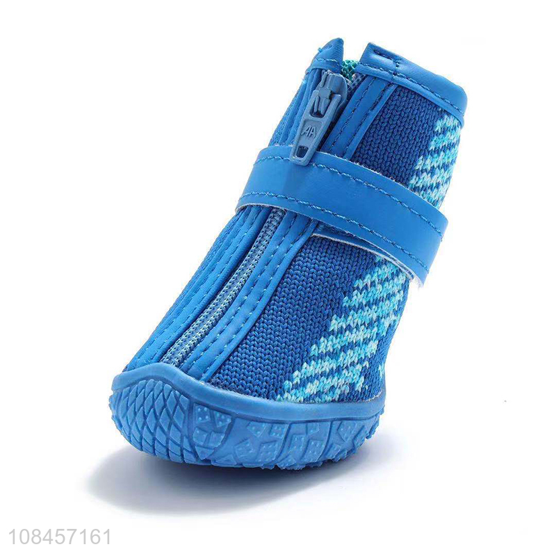 Wholesale trendy breathable flyknit fabrics dog shoes for small & meadium dogs