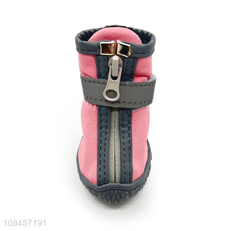 Factory price outdoor waterproof dog booties with reflective straps