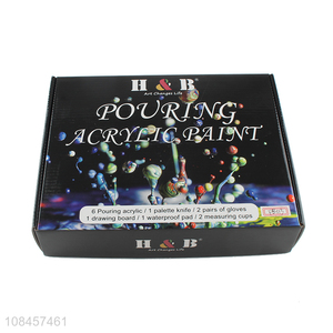 Hot products 6 color fluid acrylic pigment set for sale