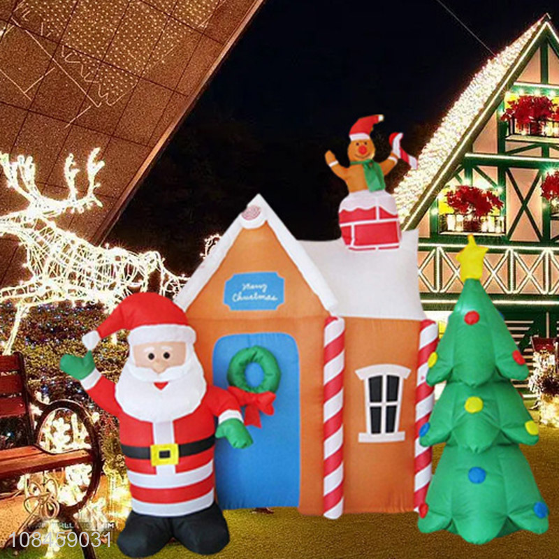 Online wholesale outdoor decoration inflatable santa claus toys