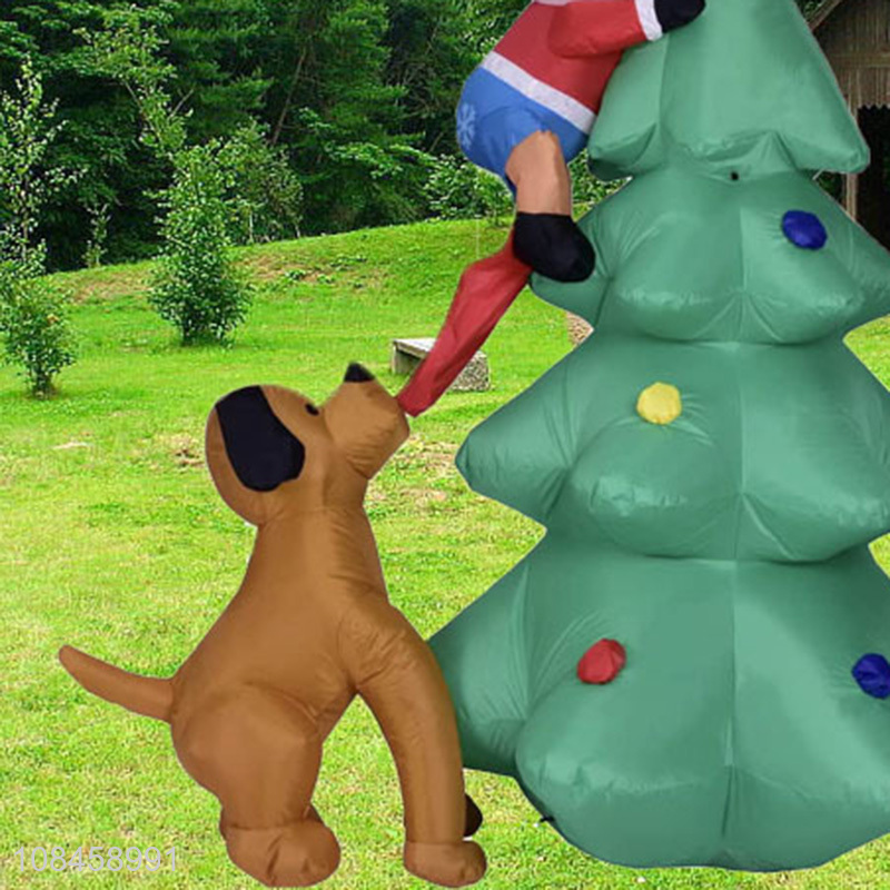 Good quality inflatable toys christmas santa claus with tree