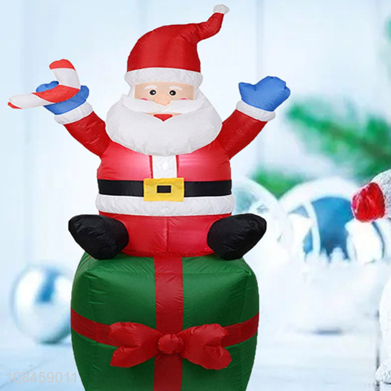 New arrival creative inflatable santa claus decoration with lights