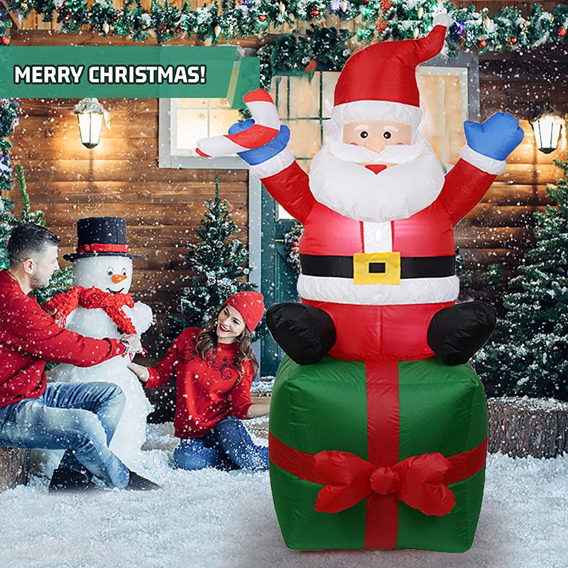 New arrival creative inflatable santa claus decoration with lights