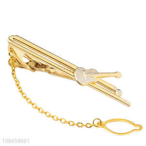 New arrival golden men fashion guitar tie clips for sale