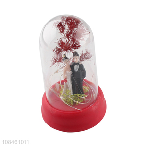 Hot selling glass cover tabletop ornaments for valentine gifts