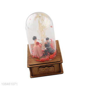 Best selling home decoration glass cover couple valentine's day gifts