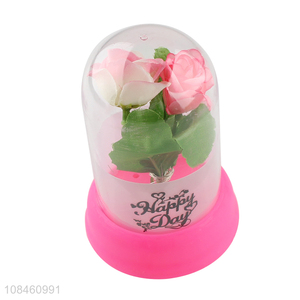 Latest products artificial flower fake flower with clear glass cover