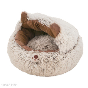 New design winter warm cosy soft plush anti-anxiety pet nest cat bed