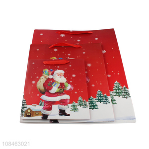 Top selling santa claus printed shopping bag gifts bag