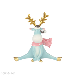 Wholesale cartoon reindeer resin figurine creative home office decor