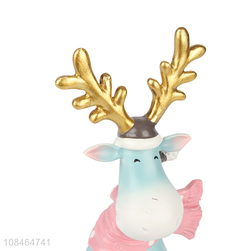 Wholesale cartoon reindeer resin figurine creative home office decor