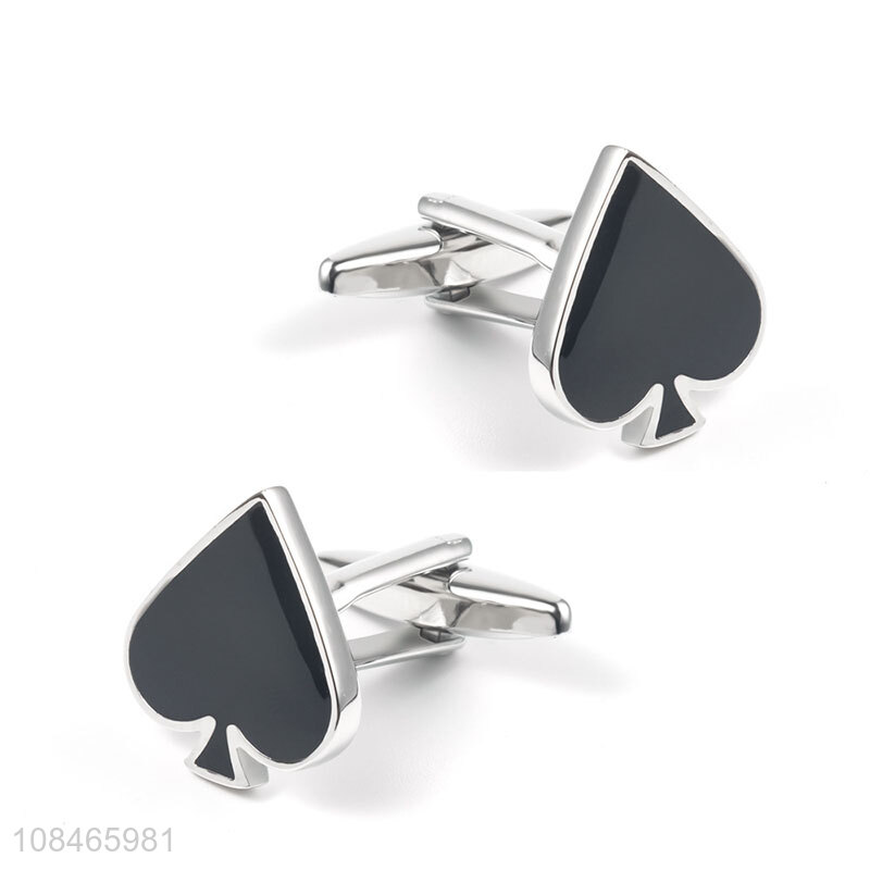 Hot products creative spades metal cufflinks for sale