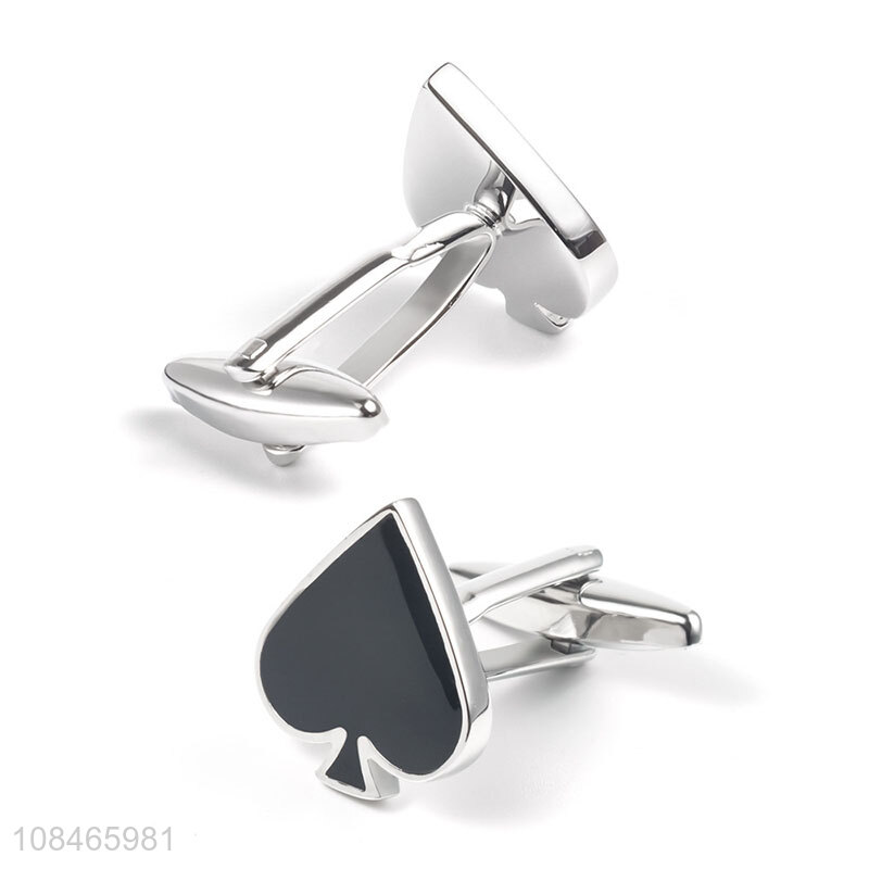 Hot products creative spades metal cufflinks for sale