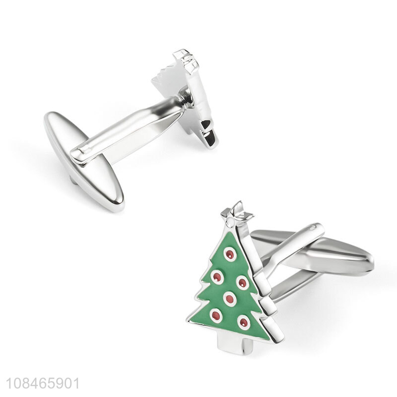 China market christmas tree cufflinks festival sleeve button