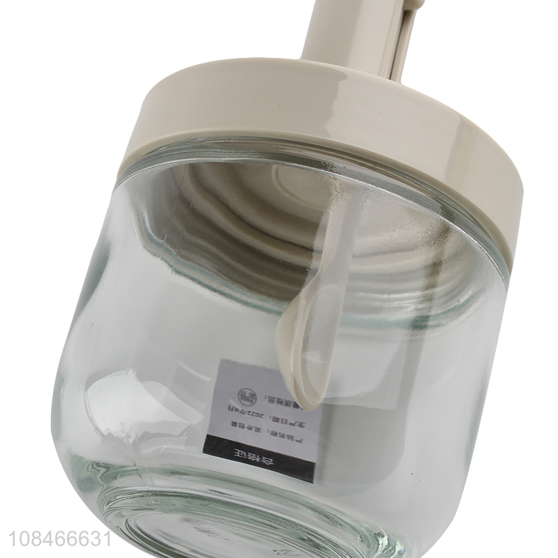 Good quality airtight glass seasoning bottle with retractable spoon