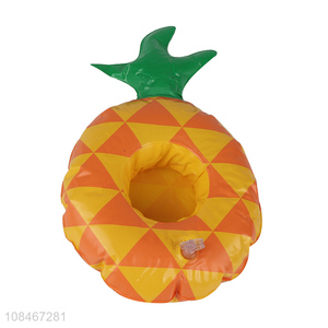 Good quality pineapple shaped inflatable drink floats pvc cup coaster