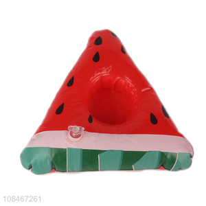 Wholesale watermelon shaped inflatable floating cup holder water fun toy