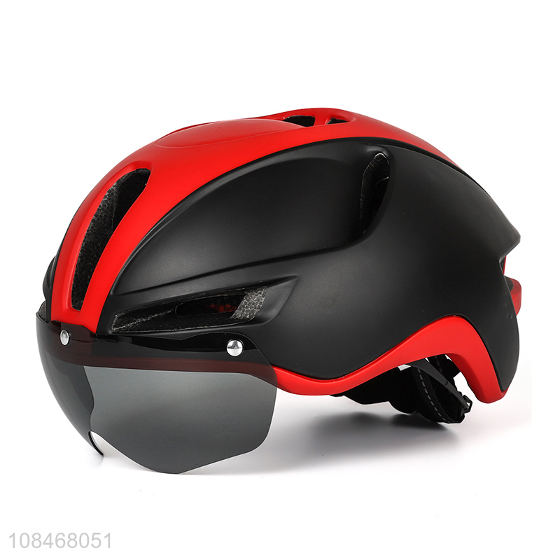 New design adults bike helmet with magnetic goggle & usb charging rear light